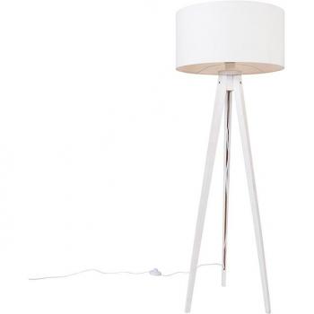Contemporary White Tripod Floor Lamp with White Lampshade 50 cm