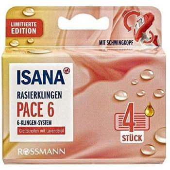 ISANA Pace 6 Lady Rasierklinge – 4‑teiliger Set, 6‑Klingen, Lavendergleit