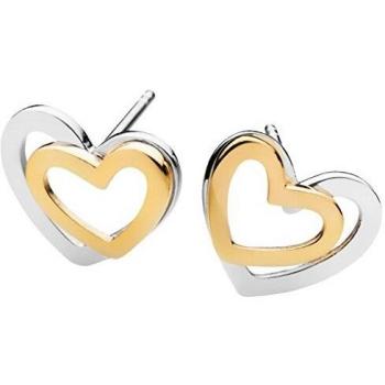 ST1361 Ohrstecker Herzen aus Silber und Gold