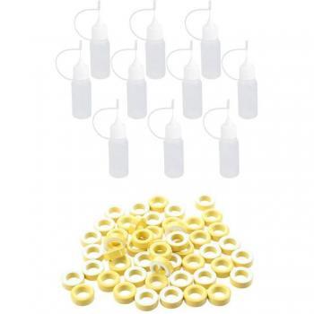 Kit de Núcleos Toroides de Hierro con Anillos de Ferrita (7 mm Diámetro) – 50 Piezas en Amarillo/Blanco