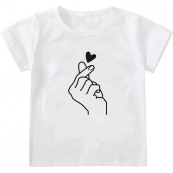 Lustiges Kurzarm T-Shirt mit Herzmotiv