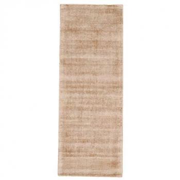Ava Handmade Viscose Silky Rectangular Soft Beige Runner 60 x 180cm