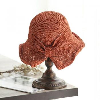 Brim and Bow Wide Brim Foldable Straw Sun Hat