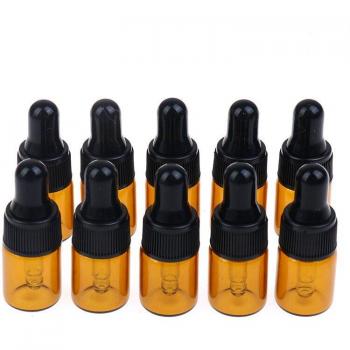 10pcs Amber Glass Perfume and Essential Oil Bottles (1ML, 2ML, 3ML, 5ML)