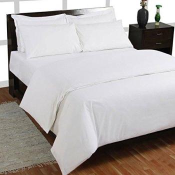 Funda Nórdica Homescapes 1000 Hilos, Blanco Liso, 230x220 cm