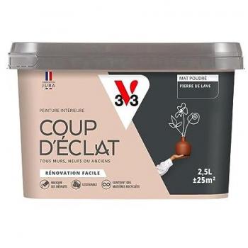 V33 Peinture Murale Coup d'Éclat Mat Poudré Pierre de Lave 2,5L