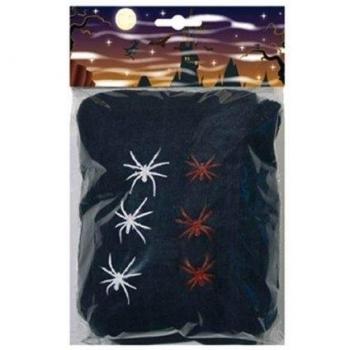 Eerie Spiderweb 100g Black + 6 Small Spiders