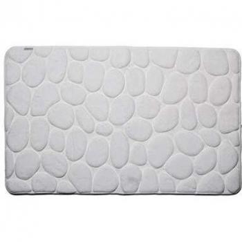Croydex Slip-Resistant White Pebble Memory Foam Bath Mat