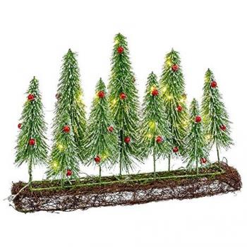 Pyntad julgran med belysning 46 x 10 x 36 cm