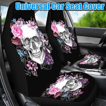 2Pcs 3D Flower Print Car Seat Protector for Universal Vehicle Fit