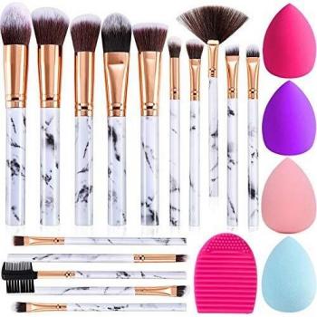 DUAIU 15PCs Marble Makeup Brush Set
