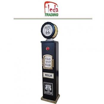 Fleda TRADING Armadio in Legno Mod. Retrò con Lampada Luminosa Erogatore di Benzina Route 66 24x19x107h