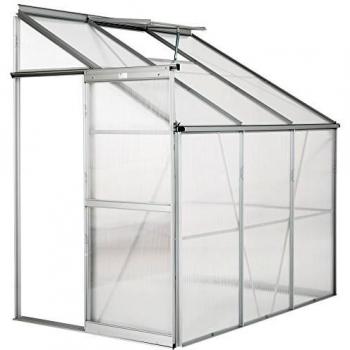 Tectake Gewächshaus Anlehnmodell, 4,09 m³, ohne Fundament, 192 x 128 x 202 cm