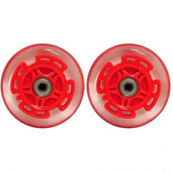 Kunststück‑Roller 80 mm – Ersatz mit Drücken/Treten, Lagerbiel & Buchsen, 2 Stück, LED Blitz