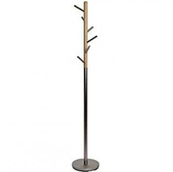 Portemanteau multicolore en bois et acier 30 x 30 x 180 cm