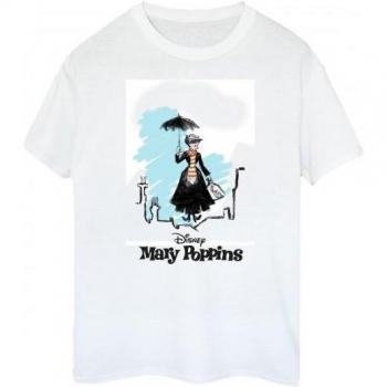 Camiseta de algodón para señoras Mary Poppins Rooftop Landing