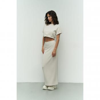 Damen Crop-Rock-Set Paloma in Beige