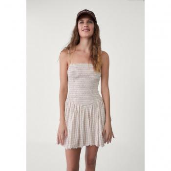 Mini Balloon Gingham Dress (Ecru) – XS