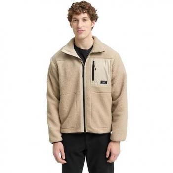 TOM TAILOR Denim Regular Fit Teddyfell‑Jacke mit Stehkragen – XXL, cashew beige