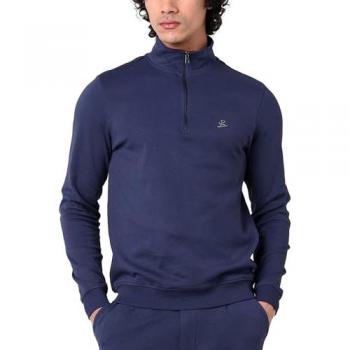 Enorsia Marine Half‑Zip Elbow‑Patch Polo