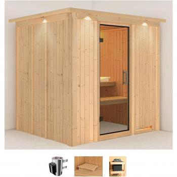 Karibu Sauna Dima, kompakte Sauna mit 3,6 kW
