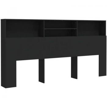 Cabecero Con Espacio de Almacenaje Negra MDF