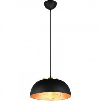 Reality Leuchten Punch Ceiling Light Black/Gold 1-Bulb Ø 35 cm