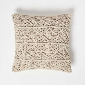 Willow Handwoven Natural Macrame Cushion 45 x 45 cm