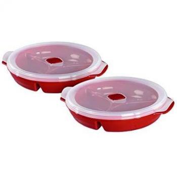 Xavax Mikrowellen-Menü-Teller Set, 2-teilig