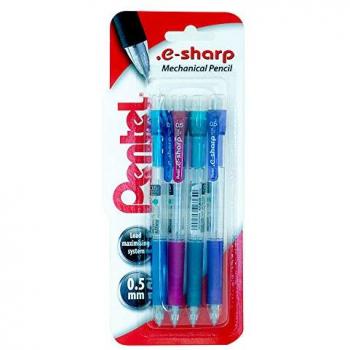 Pentel E-Sharp Assorted Colours Mechanical Pencils, 1 Blister of 4 Pencils