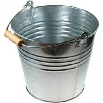 Balde Galvanizado 10L con Asas de Madera