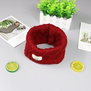 Bufandín de punto para niños y niñas, textura gruesa, cálida, lujo, con forma circular, invierno