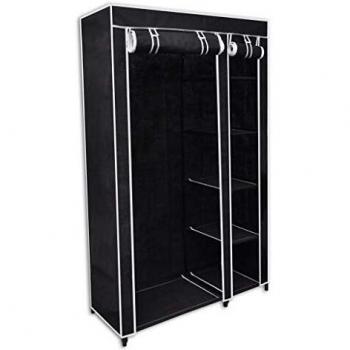 Mueble ropero plegable negro 110x45x175 cm