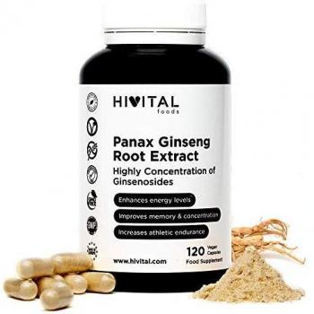 Suplemento de Ginseng Panax 2500 mg 120 cápsulas vegetales