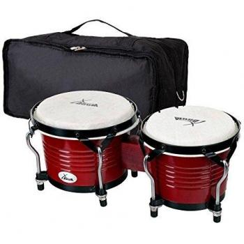 XDrum Bongo Pro Bois de Bouleau Bordeaux avec Peaux Naturelles