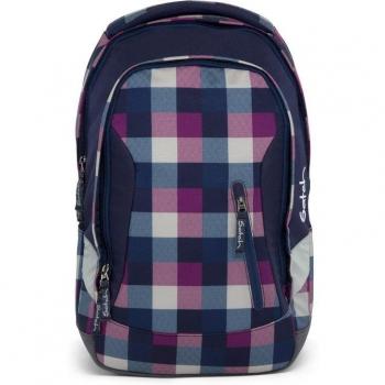 SATCH Schulrucksack Berry Carry, 45 cm, 24 L, Purple Blue Checks