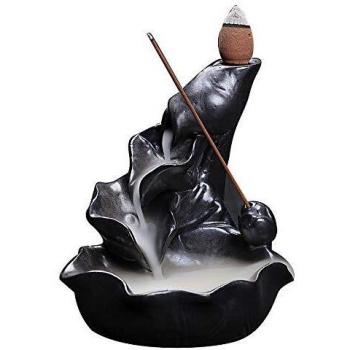 Lotus Leaf Incense Burner with 10PCS Backflow Cones