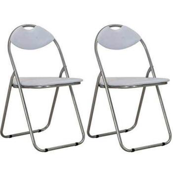 Sillas de comedor de cuero sintético plegables 2 unidades