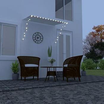 LED-Enhanced Cream Retractable Awning 200x150 cm