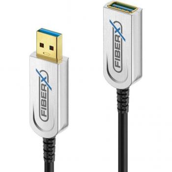 Cavo USB 3.2 Gen 1 FiberX 3 metri USB-A Nero Argento