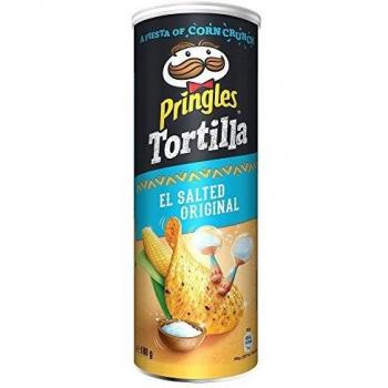Pringles Tortilla El Salted | Gesalzene Tortilla-Chips | Einzelpackung