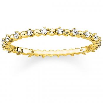 Anillo Dots de Plata con Baño de Oro de 18K y Gemas Blancas de Thomas Sabo