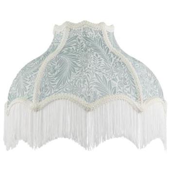 Classic Victorian Green Velvet Lamp Shade – 14‑inch Trimmed