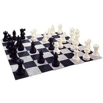 Jeu d'échecs et dames amovibles 1,20 x 1,20 m