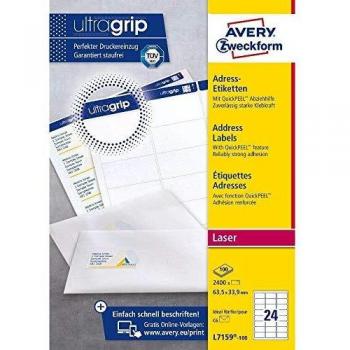 Avery Zweckform QuickPeel Address Labels 63.5 x 33.9 mm 2400 Labels
