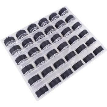 36pcs Clear Storage Box with Pre-Wound Thread Bobbins for Sewing