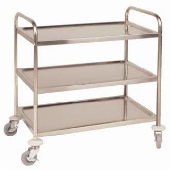 Vogue Stainless Steel 3 Tier Catering Trolley