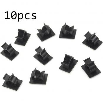 10 Pcs Black Adhesive Nylon Wire Clip Organizer