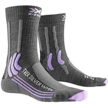 Women’s X‑Bionic Trek Silver Lilac Dark Grey Socks 41‑42