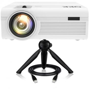 QKK 2400-Lumen Mini-Projektor mit HDMI & VGA